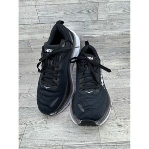 Hoka Bondi 8 Womens Running Shoes Black White 1127952-BWHT Size 9B